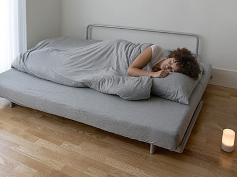 Muji sofa bed laid flat