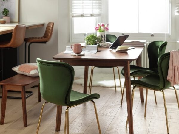 Walnut finish dining table