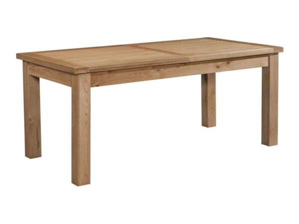 Rectangular oak extending dining table