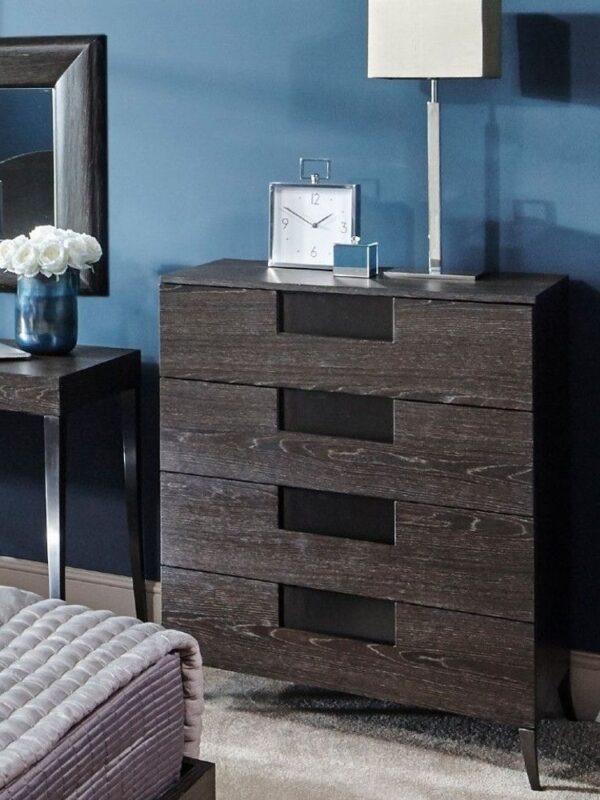4-drawer chest with a charcoal stain finish