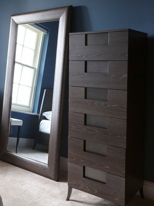 Tall 6-drawer chest with charcoal finish