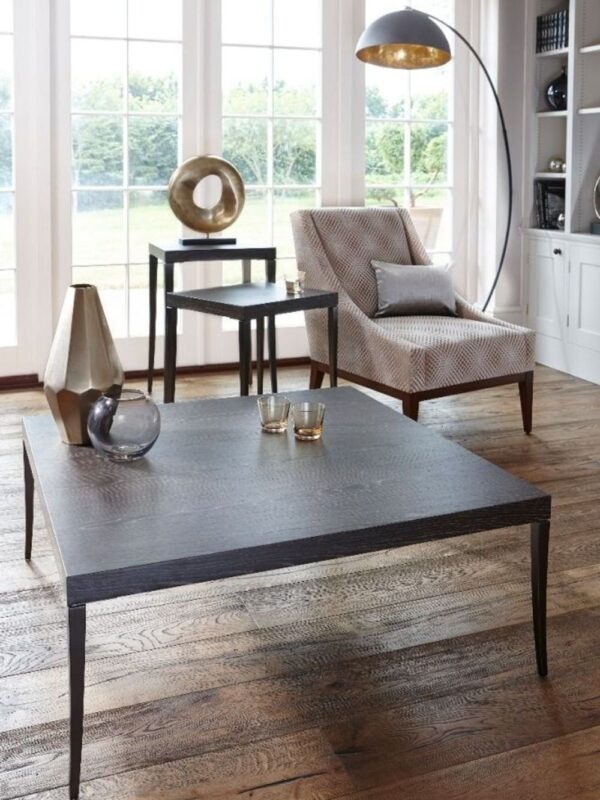 Square charcoal stained coffee table