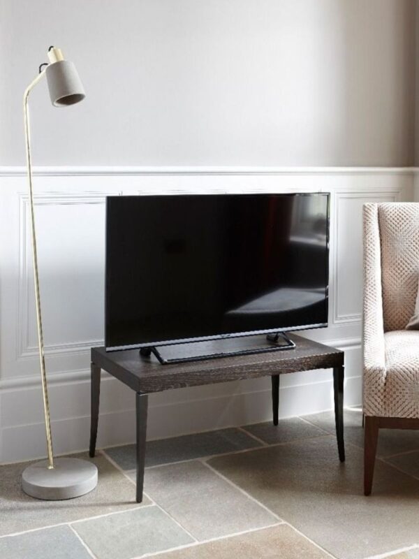 Charcoal stained tv table