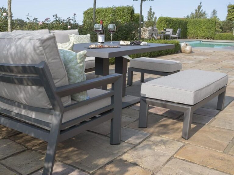Grey metal garden furniture